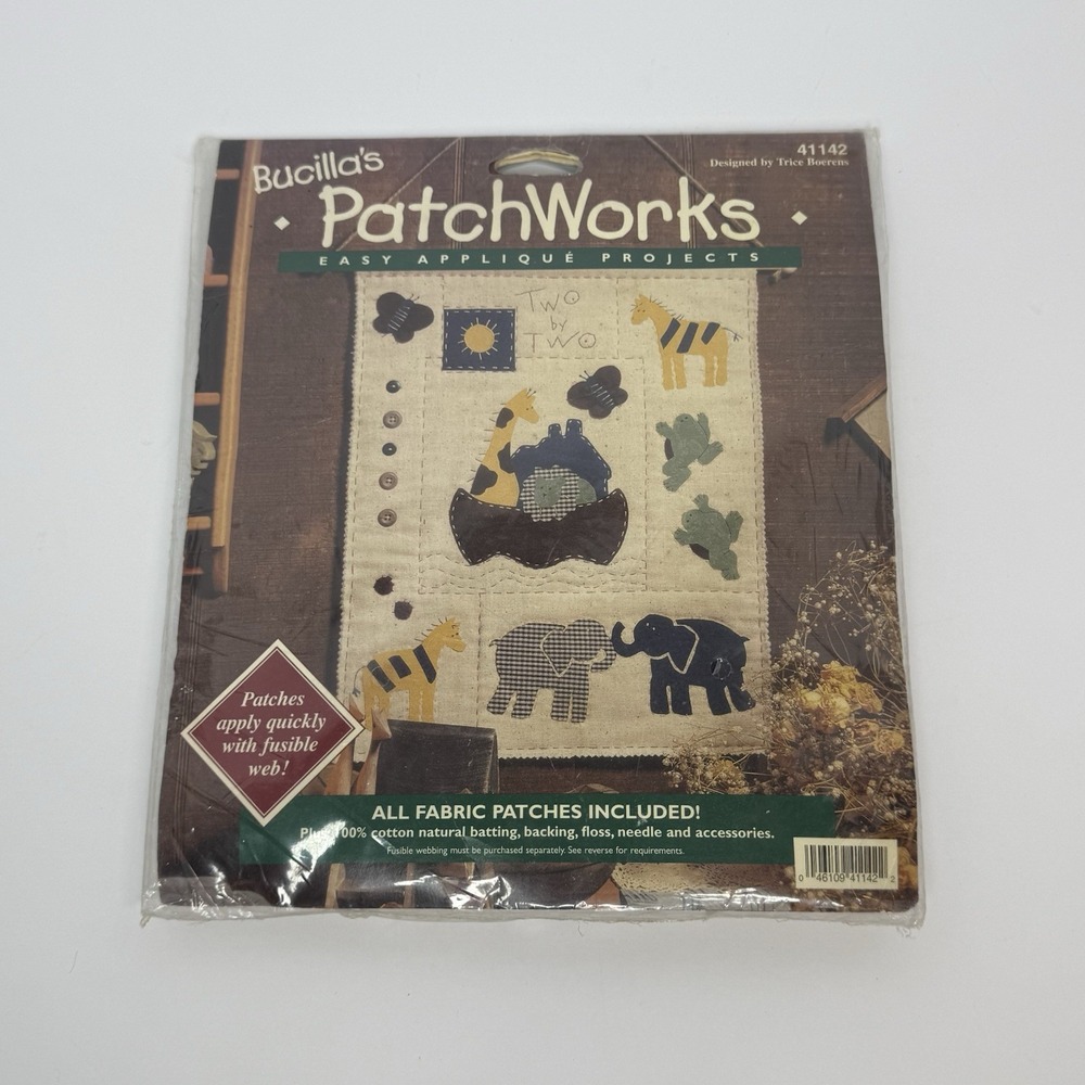Bucilla Patchworks Easy Appliqué Project #41142 Two By Two Noah's Ark New Sealed